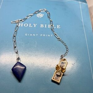 Bible Bookmark with Lapis Lazuli and Vintage Elements
